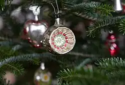 Faceted indented glass ornament