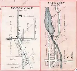 Plan of Welcome and Canton in 1878