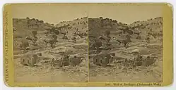 Nehemiah's Well on double, or stereoscopic photo card, Bonfils, ca. 1870.