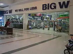 The entrance to the Big W department store, which has stood in the centre since the opening.