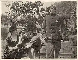 At left in What a Cinch (1915), with Oliver Hardy