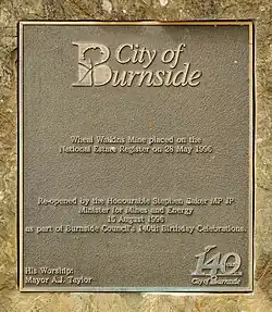 Heritage Listing commemorative plaque