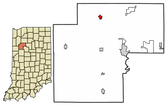 Location of Monon in White County, Indiana.