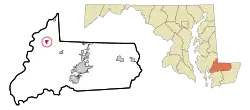 Location of Mardela Springs, Maryland