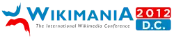Logo of the Wikimania 2012 conference, held in Washington DC, US