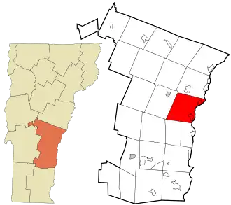 Location in Windsor County and the state of Vermont.