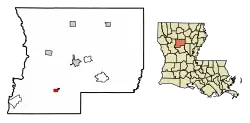 Location of Atlanta in Winn Parish, Louisiana