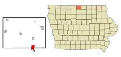 Location of Forest City, Iowa