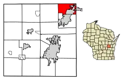Location of Fox Crossing in Winnebago County, Wisconsin.