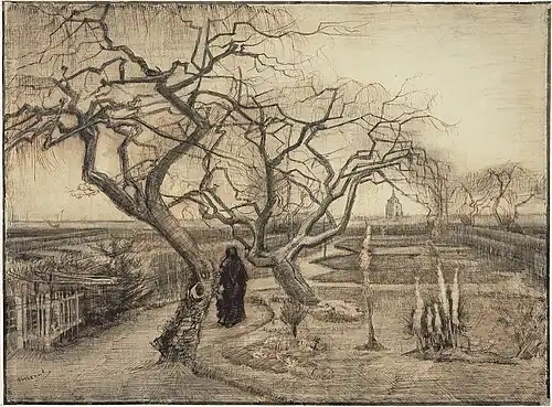 Winter Garden ("Wintertuin"), pencil and ink drawing, March 1884, Van Gogh Museum, Amsterdam (F1128, JH466)