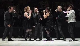 RoxorLoops (right) in 2011 as part of Witloof Bay at a concert in Turku, Finland.