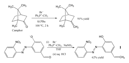 Two examples of the Wittig reaction using methylenetriphenylphosphorane