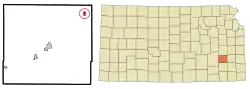 Location within Woodson County and Kansas