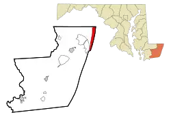 Location in Worcester County and Maryland