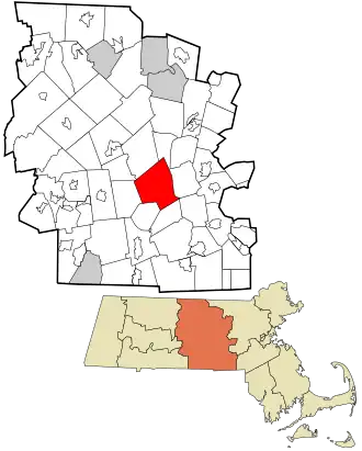 Location within Worcester County