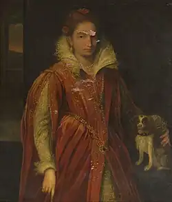 Portrait believed to be Lavinia Feltria Della Rovere, wife of Alfonso Félix d'Avalos, workshop of Federico Barocci (currently part of the Royal Collection).