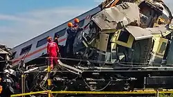 CC201 77 17 locomotive condition after crash.