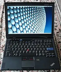 Photograph of an open X300 laptop