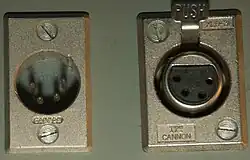 Male and female XLR4 panel connectors