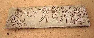 3rd-century cover for catacomb burial, engraved with the Adoration of the Magi (cast shown)