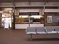 Interior of the station showing the shop and entrance.