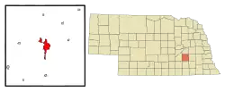 Location within York County and Nebraska