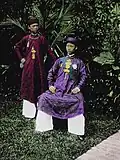 Emperor Thanh Thai (purple) and his younger brother Nguyễn Phúc Bửu Tán.