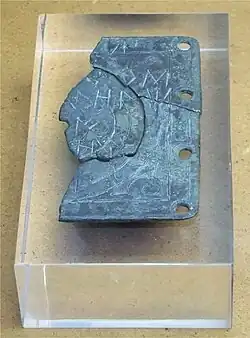 Another Botorrita plaque (Zaragoza). Eastern signary.