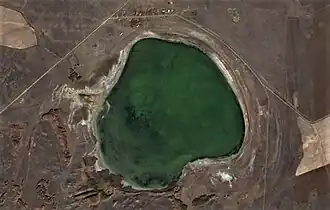 Zheltau village near the northern lakeshore