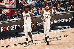 New Orleans Pelicans players Zion Williamson and Brandon Ingram