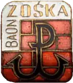 Sign of Fighting Poland on the badge of the Zośka Battalion
