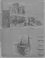 The Journal April 12, 1896 showing at the top Holmes "Murder Castle" and at bottom the trunk used by Holmes to kill the Pietzel sisters