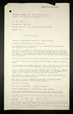 British Army intelligence file for Philip Shanahan